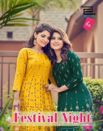 Festival Night Vol 1 By Blue Hills Fancy Foil Printed Gown Collection